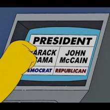 I Simpson: Homer cerca di votare per Obama