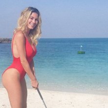 Diletta Leotta in costume intero rosso