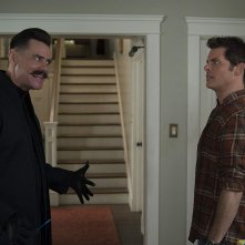 Sonic Il Film: Jim Carrey, James Marsden in una scena del film