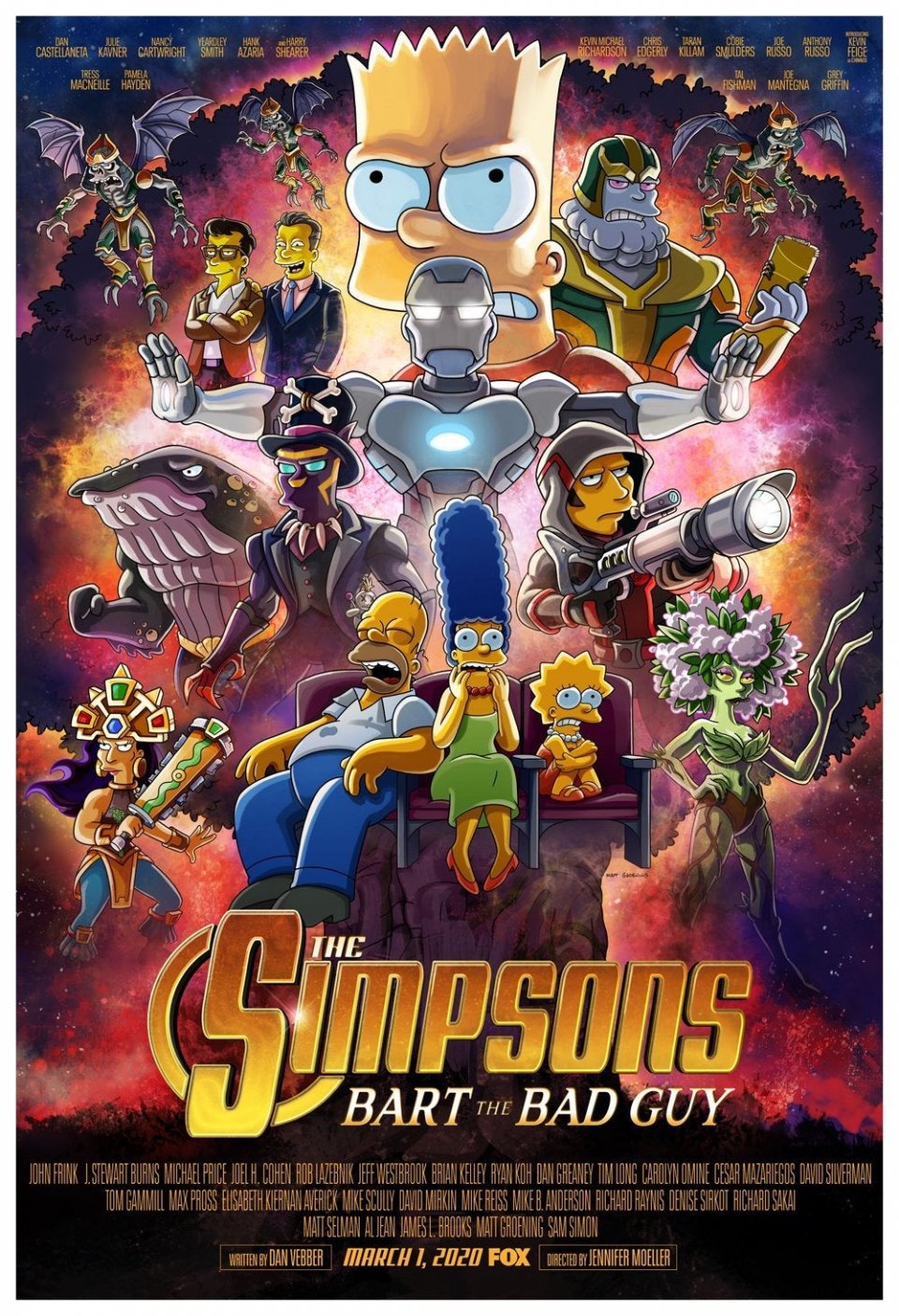 The Simpsons Marvel Avengers Endgame Bart The Bad Guy Poster 1208678