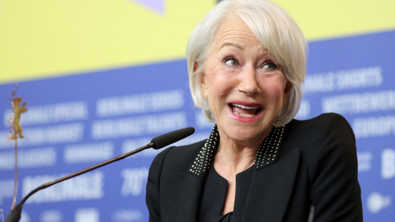 Primo piano di Helen Mirren al Festival di Berlino