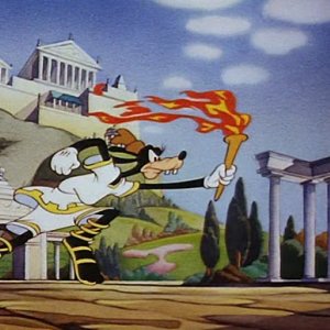 Il campione olimpico: Un'immagine del corto Disney con Pippo