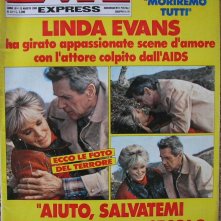 La cover di una rivista che parlava di Rock Hudson e Linda Evans in Dynasty