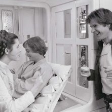 L'impero colpisc ancora: Mark Hamill, Carrie Fisher e Harrison sul set