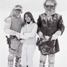 L'impero colpisce ancora: Mark Hamill, Carrie Fisher e Harrison sul set