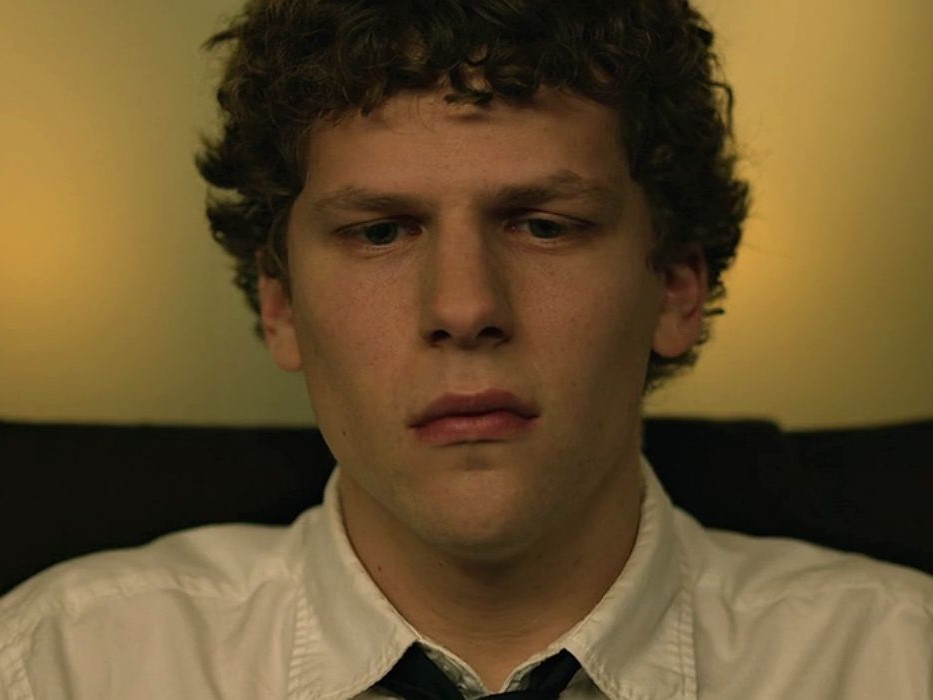 Primo piano di Jesse Eisenberg in The Social Network