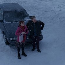 Sto pensando di finirla qui: Jesse Plemons, Jessie Buckley durante una scena del film