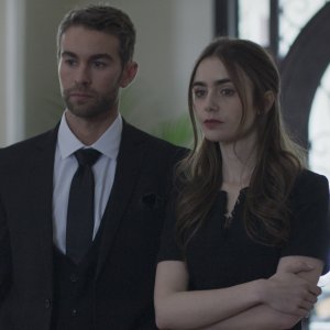 Inheritance: Lily Collins e Chace Crawford in una scena del film
