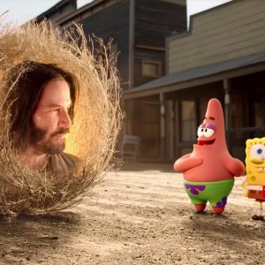 Spongebob - Amici in fuga: una scena con Keanu Reeves