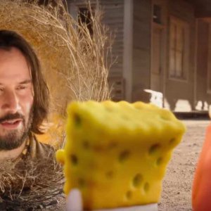 Spongebob - Amici in fuga: Keanu Reeves in una scena del film