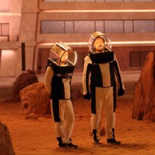 In vacanza su Marte: Christian De Sica durante una scena