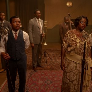 Ma Rainey's Black Bottom: una scena con Viola Davis, Chadwick Boseman, Glynn Turman e Colman Domingo