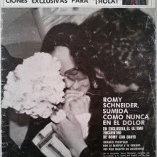 Romy Schneider ai funerali di suo figlio David nel luglio 1981