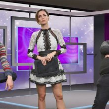 Nel bagno delle donne: Andrea Delogu, Valerio Lundini, Valerio Desirò in una scena del film