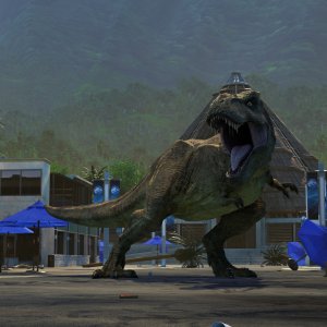 Jurassic World: Nuove avventure 2 - il feroce T-Rex in una scena
