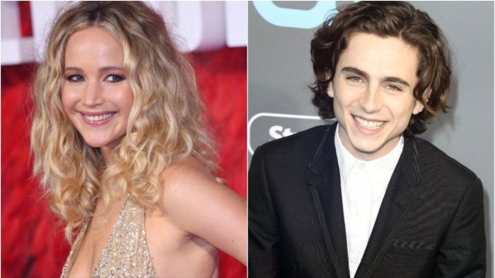 Jennifer Lawrence e Timothée Chalamet: il bacio sul set di Don't Look Up è travolgente