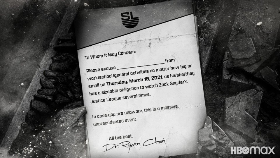 Zack Snyder's Justice League: la lettera per essere ...