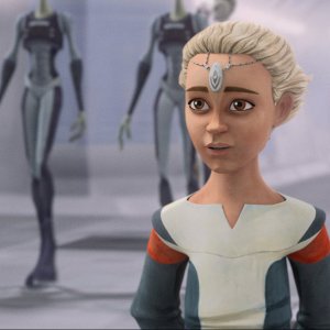 Star Wars: The Bad Batch, Omega in una scena della serie animata