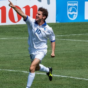 Il Divin Codino: Andrea Arcangeli durante una scena