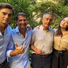 Altri padri: Mario Sesti sul set con Paolo Briguglia, Chiara Francini e il produttore Gianluca Cerasola