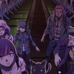 Akudama Drive: i protagonisti in una scena