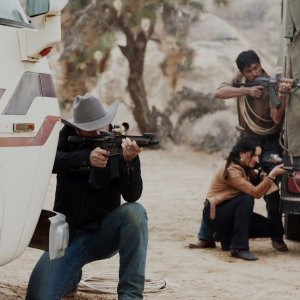 La notte del giudizio per sempre: Josh Lucas,  Ana de la Reguera e Tenoch Huerta in  una scena