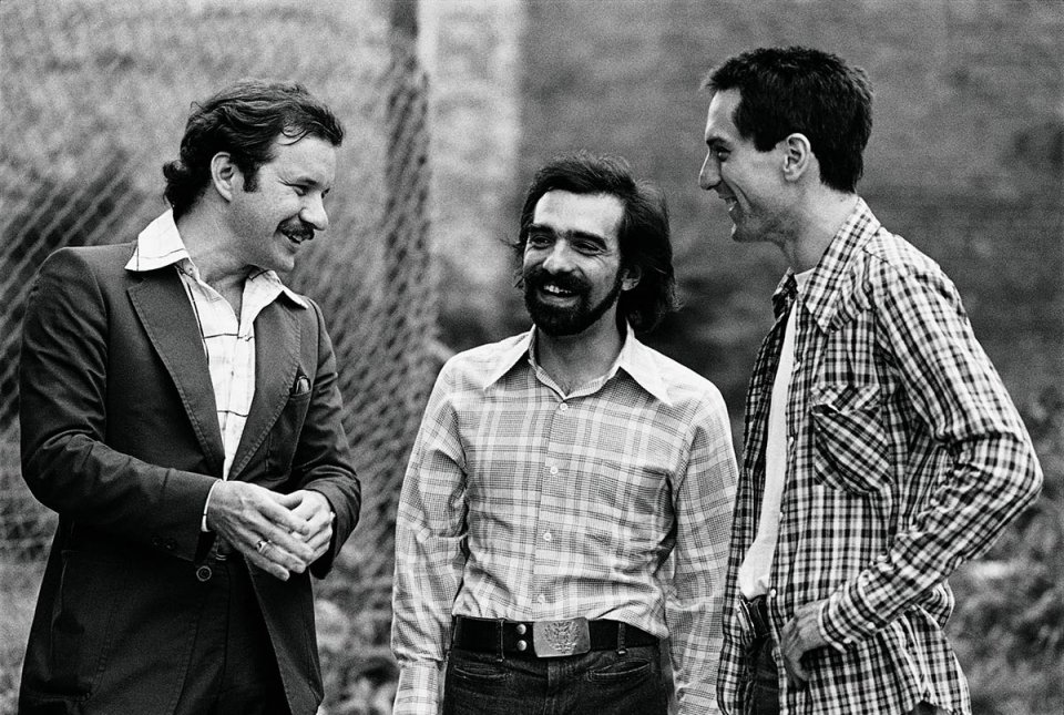 Paul Schrader Martin Scorsese And Robert De Niro On The Set Of Taxi Driver