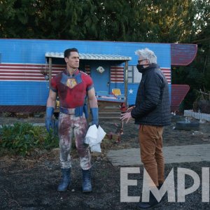 Peacemaker: John Cena e James Gunn in una foto dal set