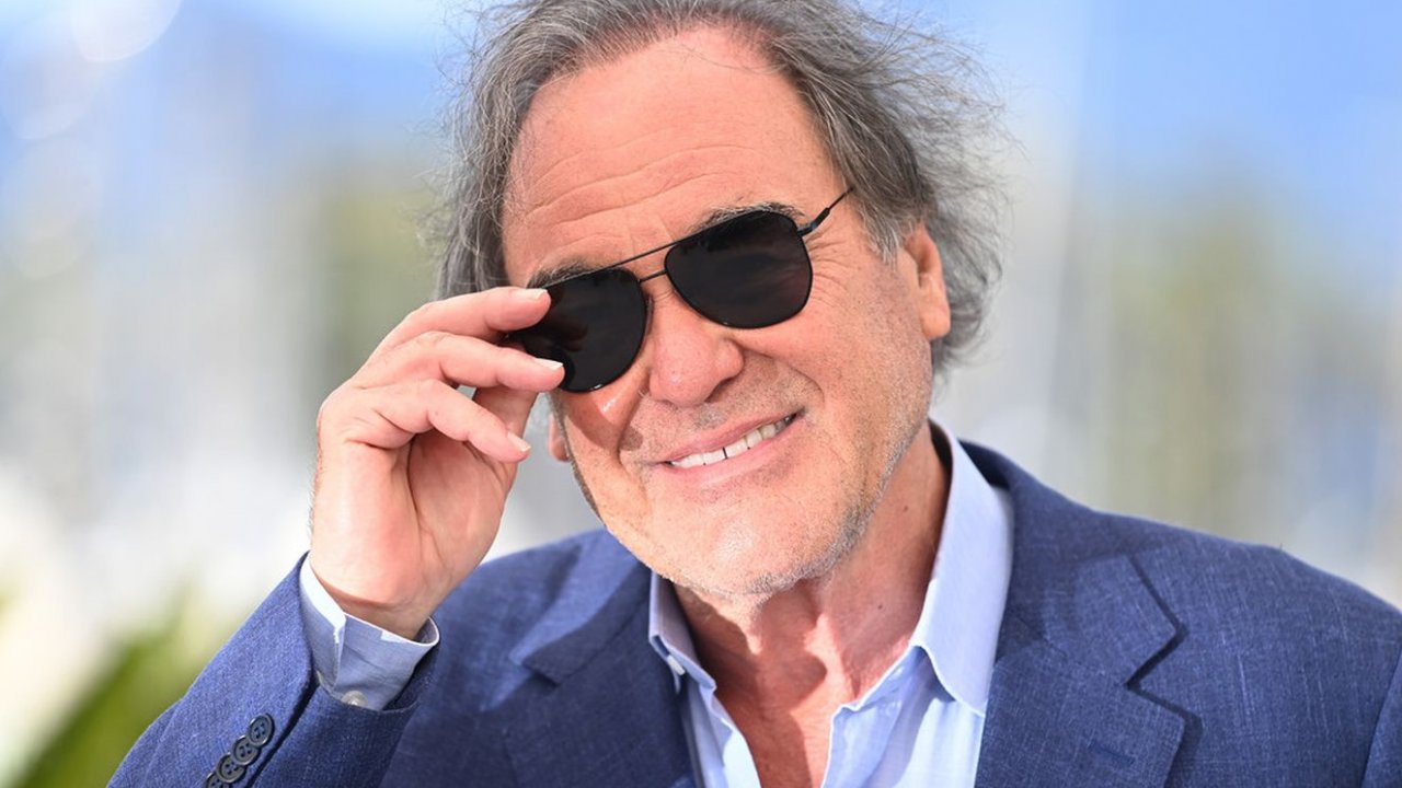 Primo piano di Oliver Stone al Festival di Cannes