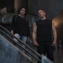 Fast & Furious 9 - The Fast Saga: Michelle Rodriguez con Vin Diesel in una scena