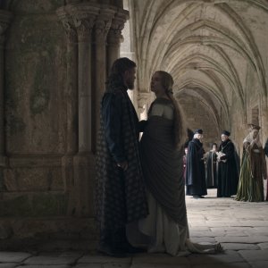 The Last Duel: Matt Damon e Jodie Comer in una scena del film