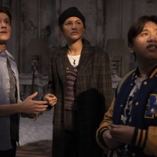 Spider-Man: No Way Home, Zendaya, Tom Holland, Jacob Batalon durante una scena