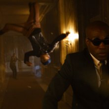 Matrix Resurrections: Jessica Henwick, Yahya Abdul-Mateen II in una sequenza d'azione