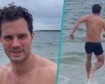 Jamie Dornan: il bagno di Natale nel mare d'Irlanda è 'da brividi' (VIDEO)