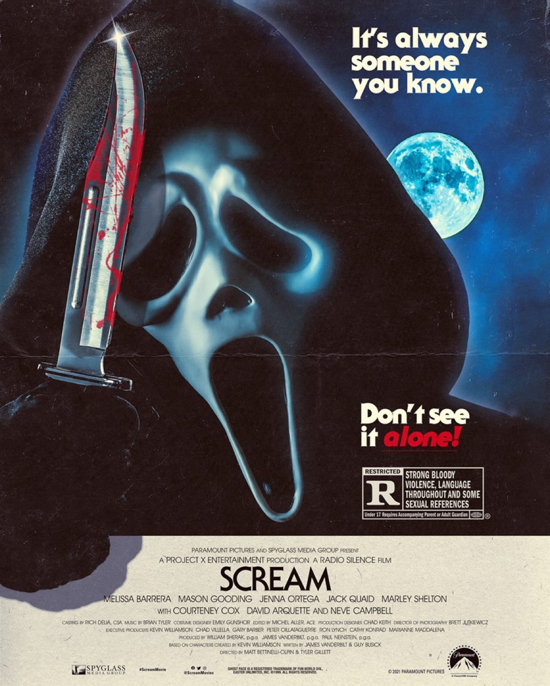 Scream Ghostface nel nuovo poster del film