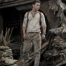Uncharted: Tom Holland in una scena del film