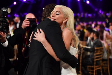 Lady Gaga Bradley Cooper At 2022 Sag Awards Hug