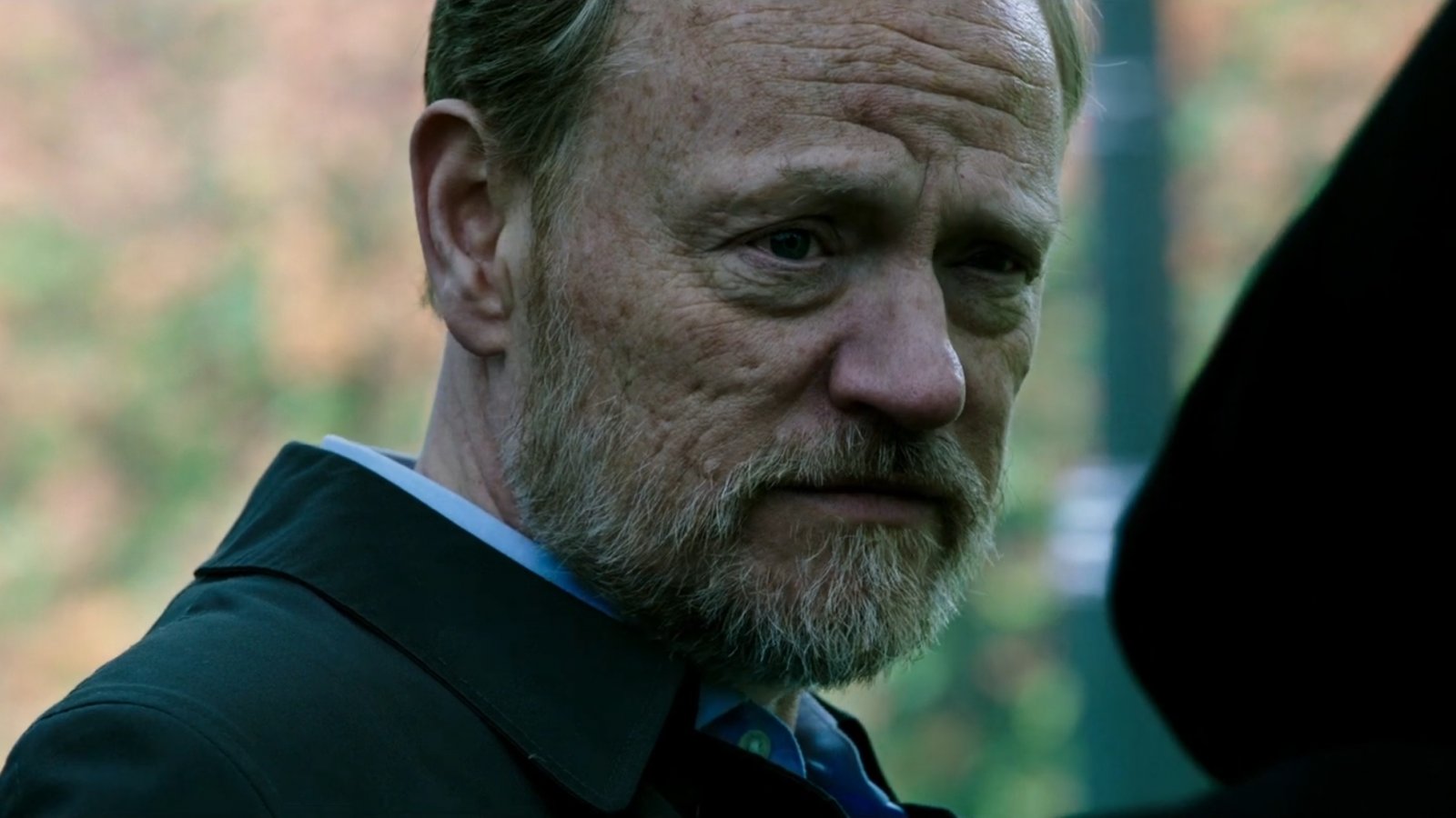 Primo piano di Jared Harris in Morbius