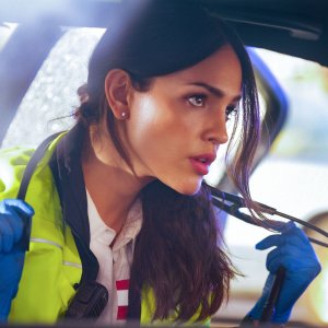 Ambulance: Eiza Gonzàlez in una scena del film