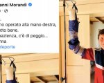 Gianni Morandi, la foto dopo l'operazione: 'Ci vuole pazienza, c’è di peggio…'