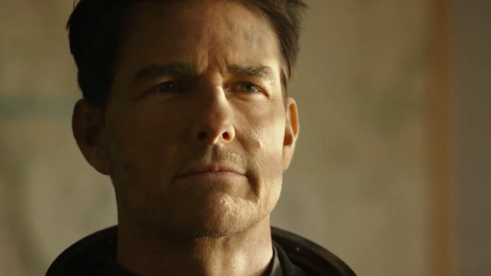 Close de Tom Cruise em Top Gun: Maverick