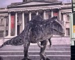 Jurassic World - Il dominio: un Giganotosauro invade Trafalgar Square a Londra