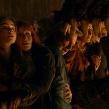 Jurassic World: Il Dominio,  DeWanda Wise, Isabella Sermon, Bryce Dallas Howard, Chris Pratt, Laura Dern, Jeff Goldblum, Sam Neill in una scena