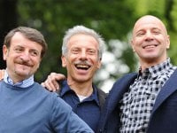 Aldo, Giovanni e Giacomo sul set del nuovo film di Natale, Il più bel giorno della nostra vita (FOTO)