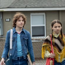 Black Phone: Madeleine McGraw, Mason Thames in una scena