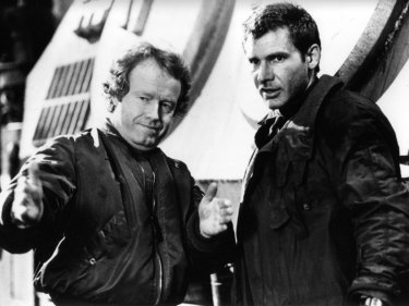 Blade Runner 1982 Director Ridley Scott And Harrison Ford On The Set