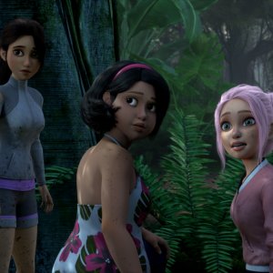 Jurassic World: Nuove avventure 5, i giovani protagonisti in una scena della stagione finale