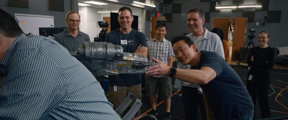 Clockwise From Far Left John Knoll Erik Tiemens Christian Alzmann Rene Garcia Ryan Church Madeleine Sandrolini And Doug Chiang In A Scene From Lucasfilms Light Magic Exclusively On Disney 2022 Lucasfilm Ltd Ao All Rig