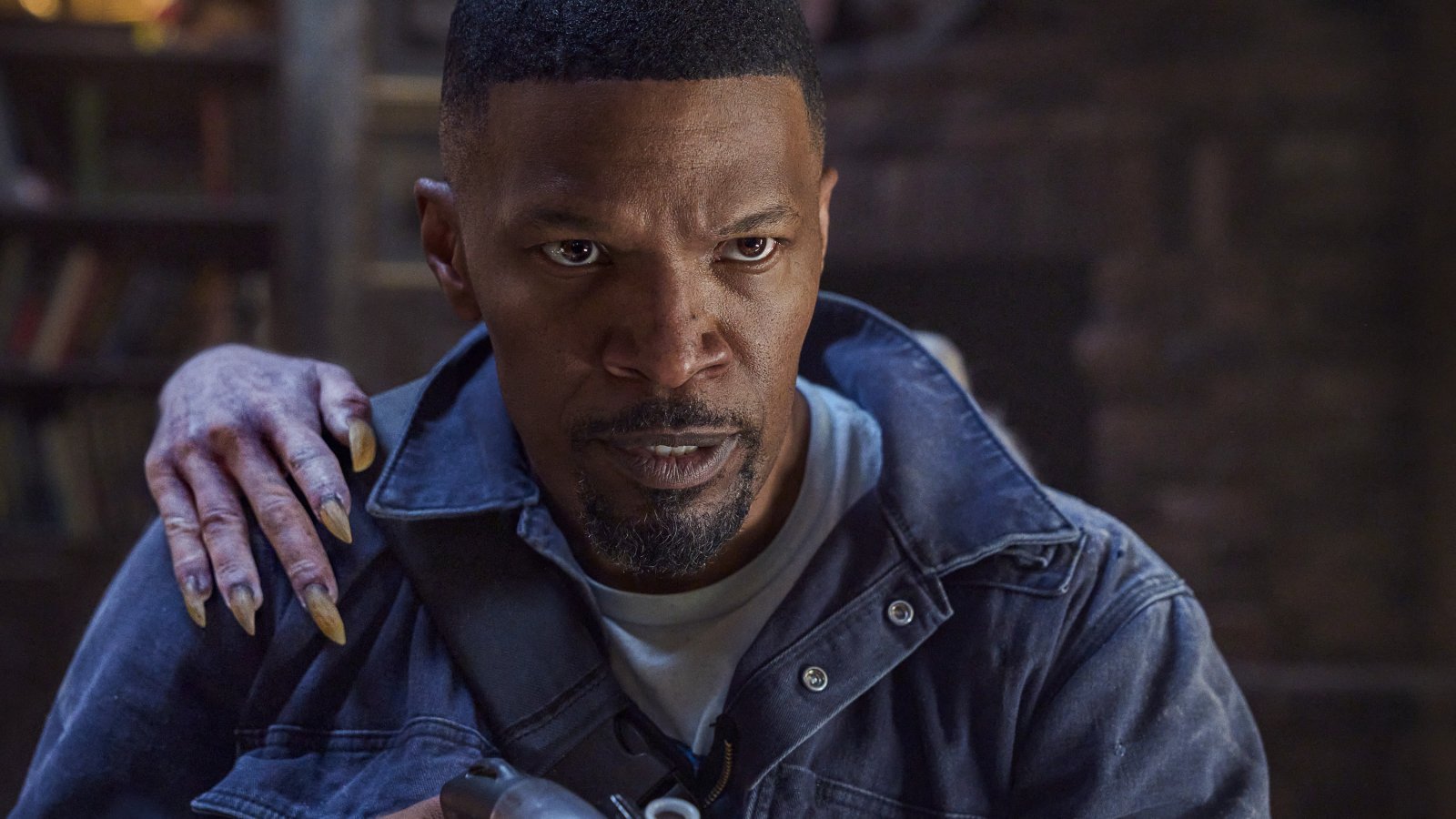 Primo piano di Jamie Foxx in Day Shift