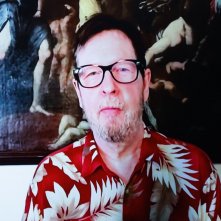 Un'immagine di Lars von Trier collegato via Zoom durante Venezia 2022